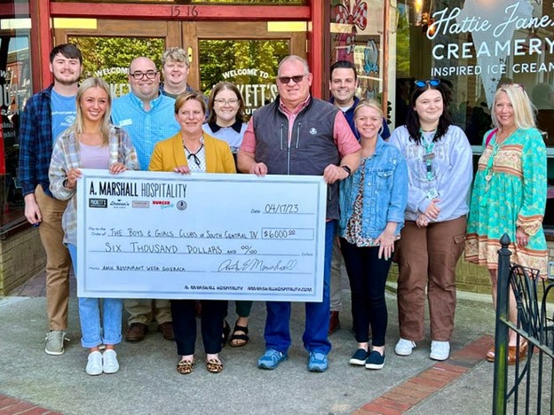 Puckett's Donates $6,000 to Boys & Girls Clubs of South Central Tennessee