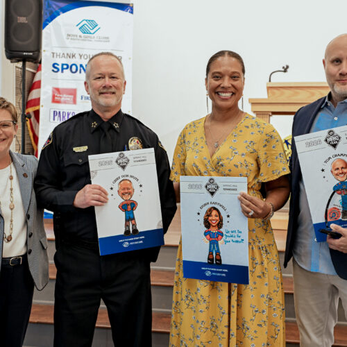 CEO Ginny Wright Poses with Spring Hill hero of the year candidates, Chief Don Brite, Erinn Hartwell and Tom Champion at UAW hall in Spring Hill
